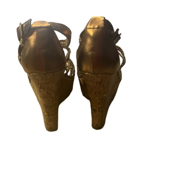 Jennifer Lopez Strappy Braided Wedge Heals Size 8 - Picture 2 of 4